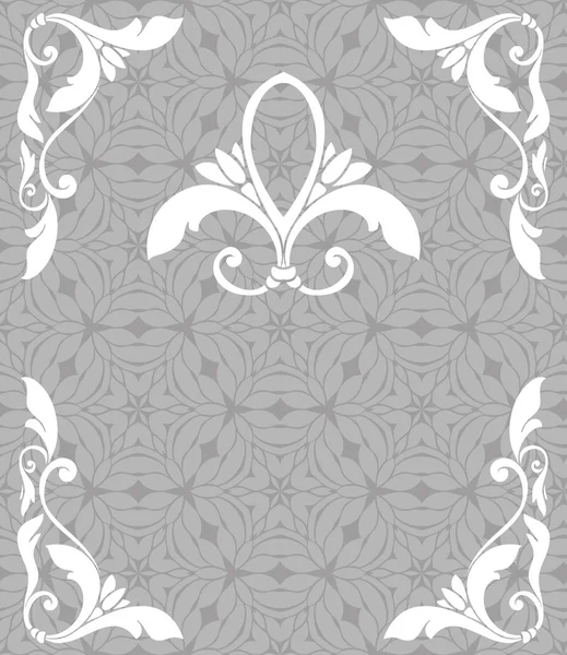 Vintage filigree frame and seamless pattern — Stock Vector