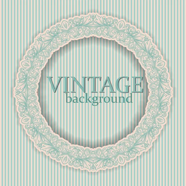 Ronde frame met vintage ornament — Stockvector