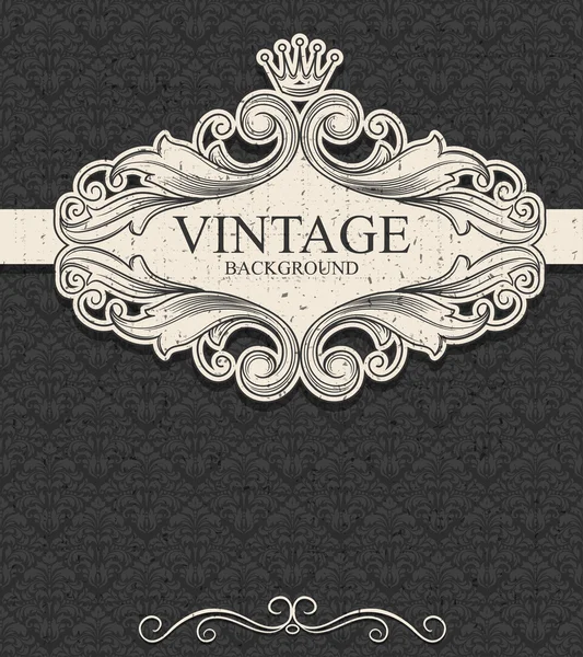 Cadre vintage et motif foncé sans couture — Image vectorielle