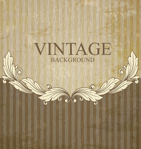 Vintage scroll pattern at grunge background.