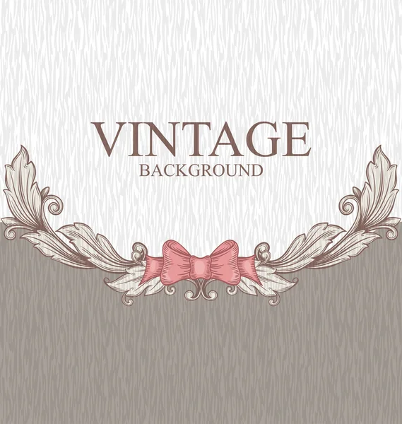 Vintage background with ornaments and a bow — Stock Vector