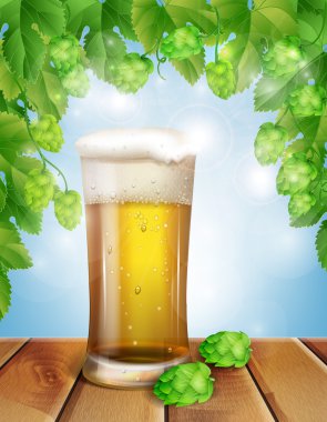 bardak bira ve şerbetçiotu