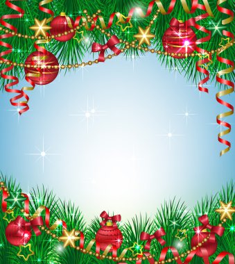 Köknar dallı Noel arkaplanı