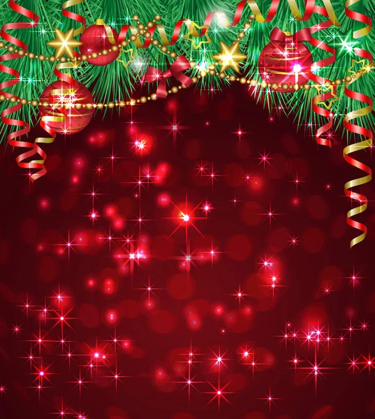 Fond de Noël avec branches de sapin — Image vectorielle