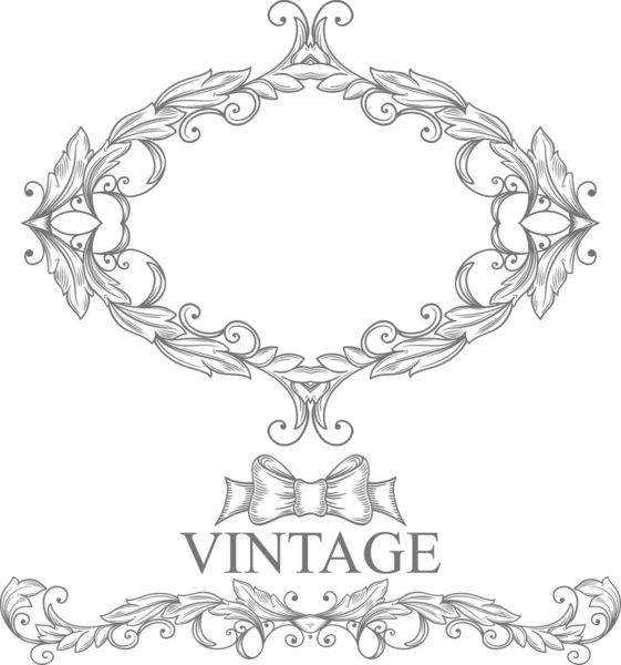 Vintage frame met kroon. — Stockvector