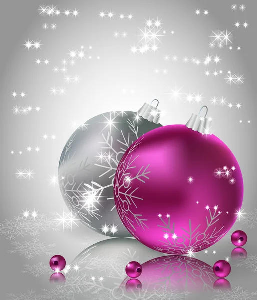 クリスマスボールとクリスマスの背景 — ストックベクタ