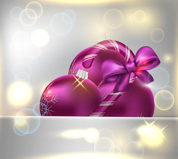 Fond de Noël avec des boules de Noël — Image vectorielle
