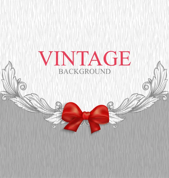 Vintage background with red bow — Stock Vector