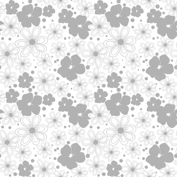 Monochromatický květinový vzor — Stockový vektor