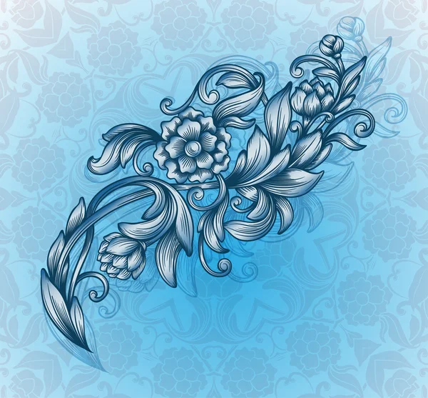 Carte avec motif floral — Image vectorielle