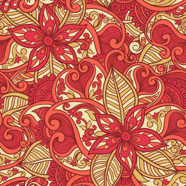 Motif décoratif floral ornemental sans couture — Image vectorielle