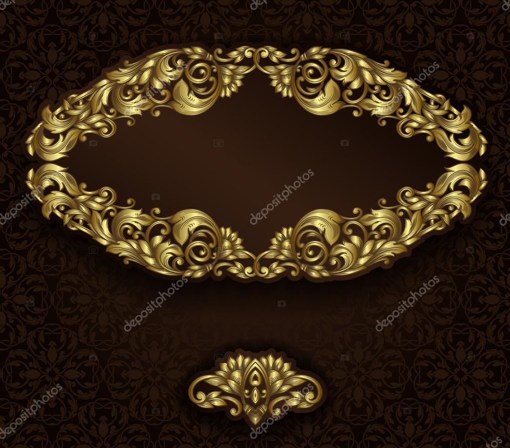 Vintage gold frame and detailed seamless pattern. Stock Vector by ©tory ...