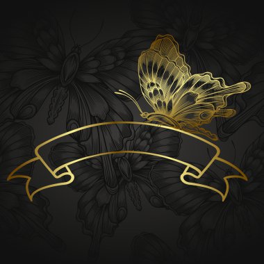 Altın tasarım öğeleri ile antika arka plan