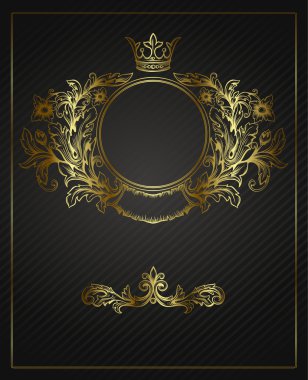 altın amblem cartouche.