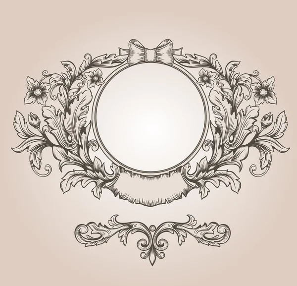 Retro floral cartouche. — Stock vektor