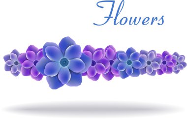 mavi ve mor çiçek yaprakları ile