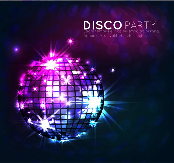 Fundo com bola de discoteca, banner — Vetor de Stock