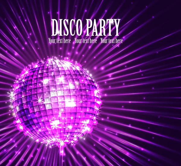 Arrière-plan avec boule disco, bannière — Image vectorielle