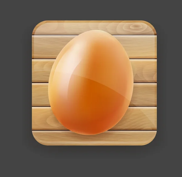 Ícone de madeira e ovo —  Vetores de Stock