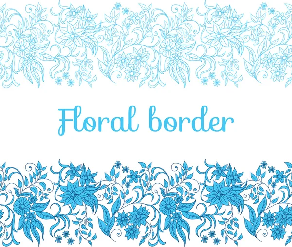 Borde floral sin costuras — Archivo Imágenes Vectoriales