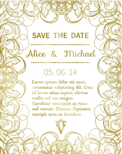 Invitación boda — Vector de stock