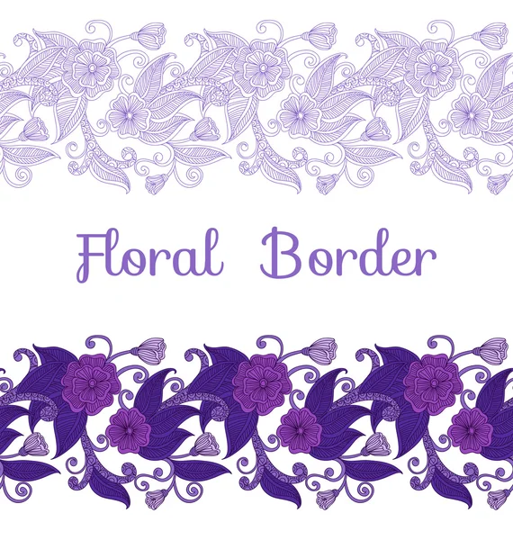 Borde floral sin costuras — Archivo Imágenes Vectoriales