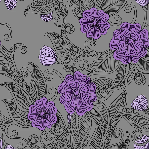 花の装飾的なシームレス パターン. — ストックベクタ
