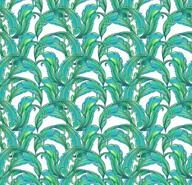 Yapraklı kusursuz desen