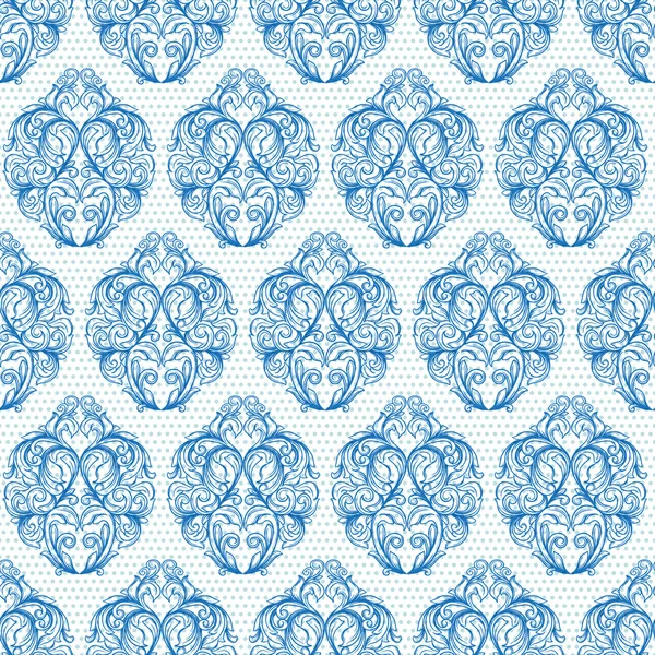 Blue vintage seamless pattern — Stock Vector