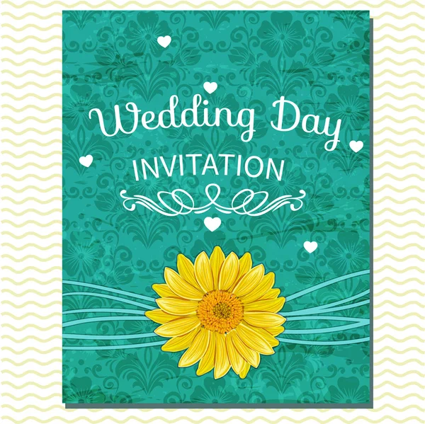 Floral invitation greeting card. — Stock Vector