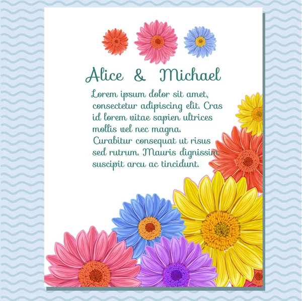 Cartão de saudação convite floral . — Vetor de Stock