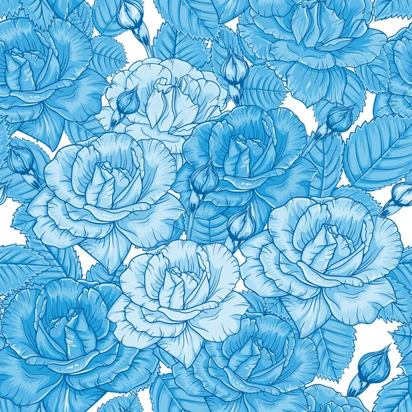 Motif floral sans couture avec des roses — Image vectorielle