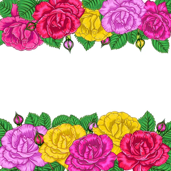 Fundo floral com rosas — Vetor de Stock