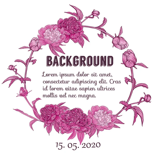 Marco retro floral redondo — Archivo Imágenes Vectoriales