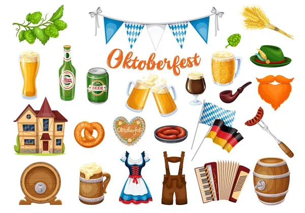 Oktoberfest Bierfest-Ikonen gesetzt — Stockvektor