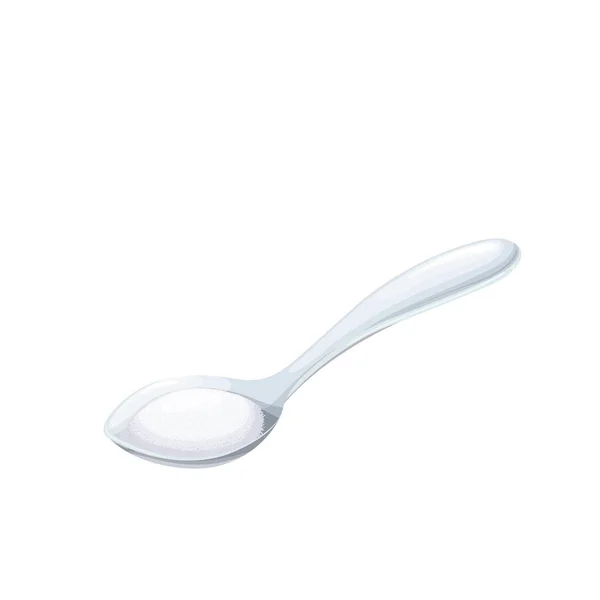 Spoon with sugar or salt — Stock Vector