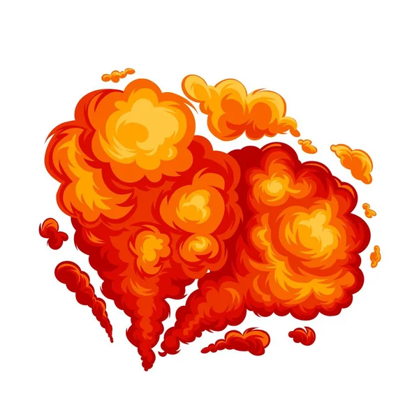 Red Explosion, cloud of fire — Stock Vector