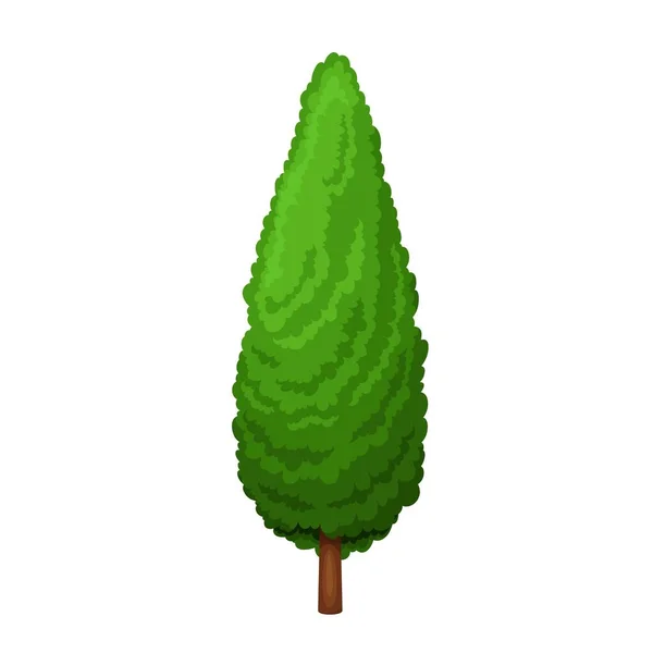 Green tree in cartoon style — Stock Vector