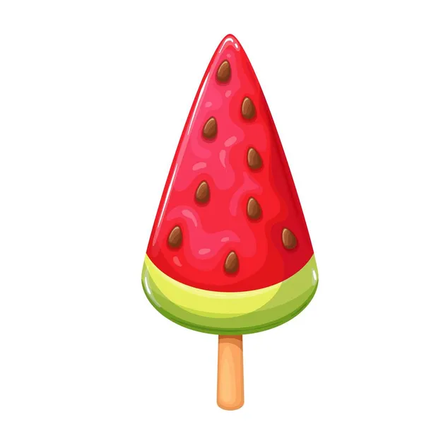 Glace de fruits de pastèque sur bâton — Image vectorielle