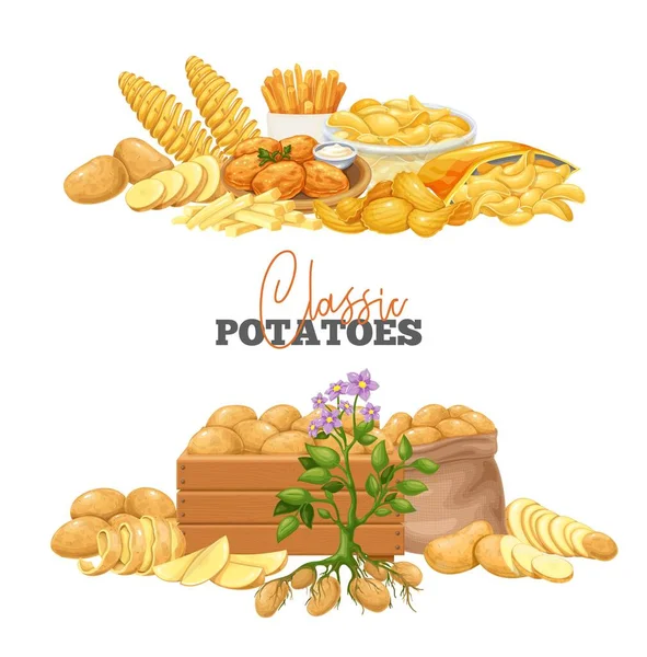 Set di prodotti a base di patate — Vettoriale Stock