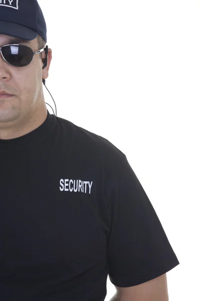 Security guard isolated on white — Stock Photo, Image