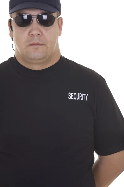Security guard isolated on white — Stock Photo, Image