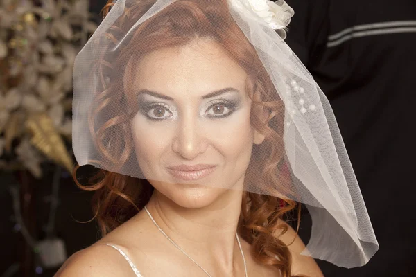 Porträtt av vackra brud. brudklänning — Stockfoto