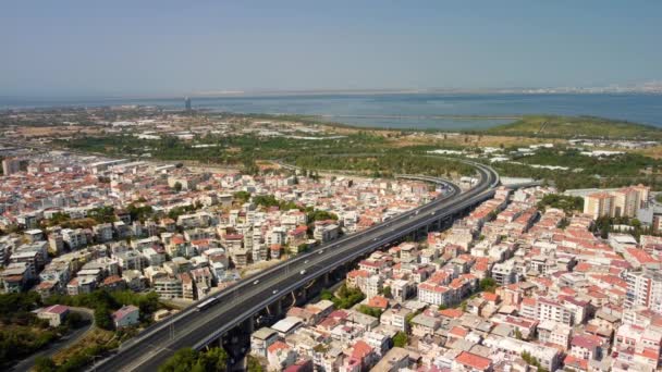 Modern city aerial view.izmir Turkey — Stock Video