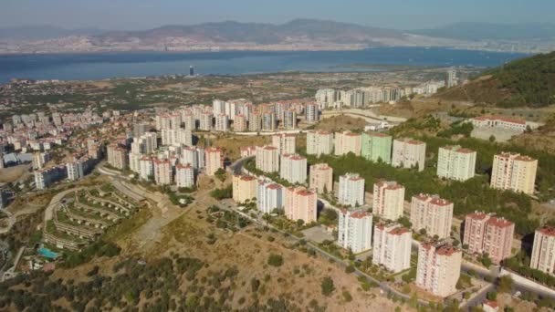 Modern stad antenn view.izmir Turkiet — Stockvideo