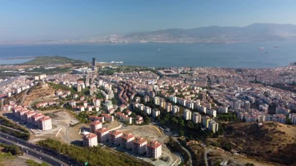 Modern city aerial view.izmir Turki — Stok Video
