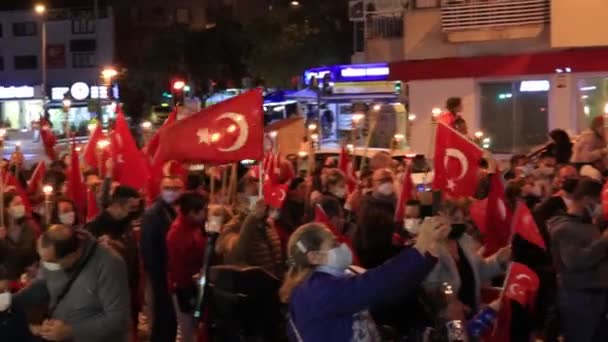 IZMIR, TURKEY - 10月2021:トルコ共和国の日、毎年10月29日に祝われる祝日 — ストック動画