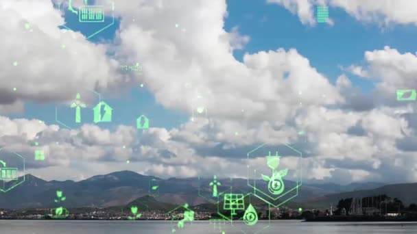 Concepto de tecnología ambiental. Objetivos de desarrollo sostenible. ODS. — Vídeo de stock