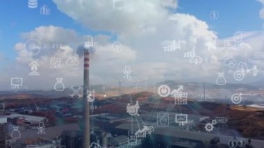 Akıllı fabrika konsepti. İletişim ağı. Endüstri4. 0