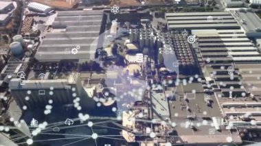 Akıllı fabrika konsepti. İletişim ağı. Endüstri4. 0